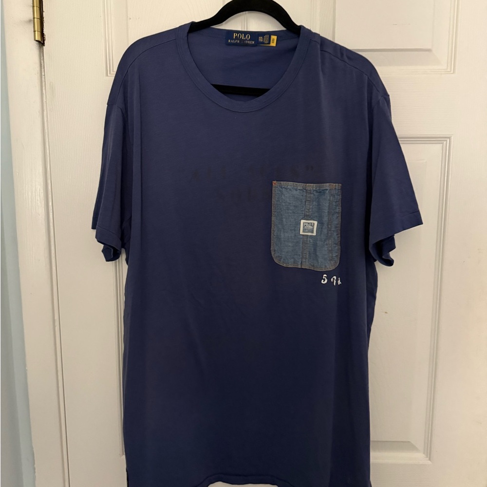 Ralph Lauren Blue Tee with Denim Pocket